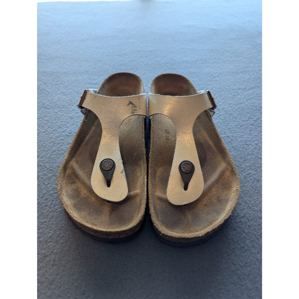 Birkenstock Womens Gizeh Thong Sandals Metallic Pearl Cork Footbed Size 37 US 6